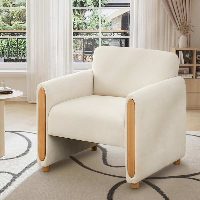 Fauteuil d'appoint rembourré 30,7 po de largeur, Chenille beige