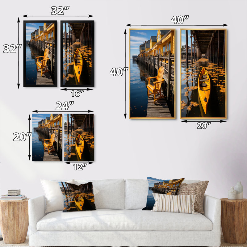 «Pier Pier Reflections», 2 pièces, Toile tendue, H 40 po x l 40 po