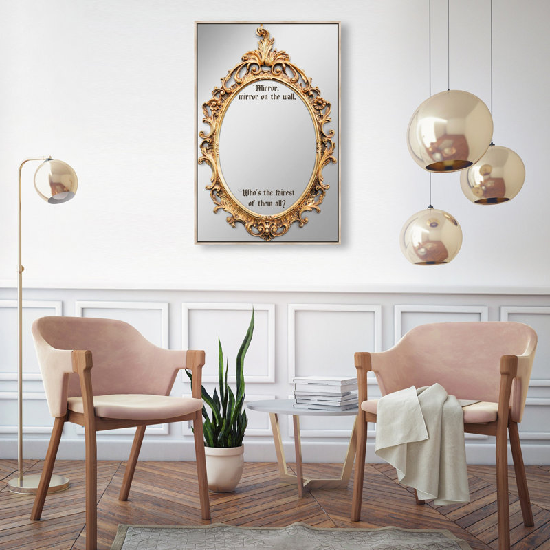 Fairest of Them All Framed Mirror by Oliver Gal, Cream