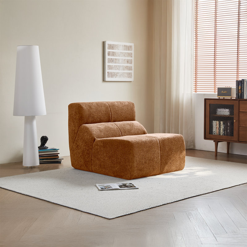 36.61'' 1-seater Velvet Compression Sofa – No Assembly, Foam-filled For Small Spaces & Reading Nooks, Brown