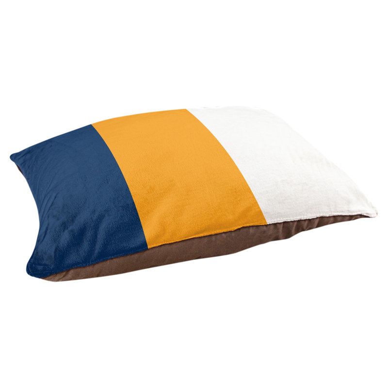 Coussin Atlanta, Moyen (l 28 po x P 18 po x H 9,5 po), Bleu marine / or / blanc