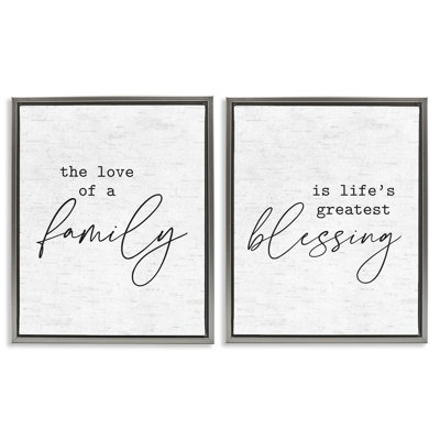 «Life's Greatest Blessing Quote», ensemble de 2 toiles flottantes encadrées par lettres et lignes