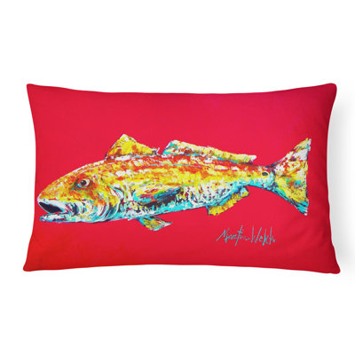 Coussin intérieur/extérieur rouge Fish Alphonzo