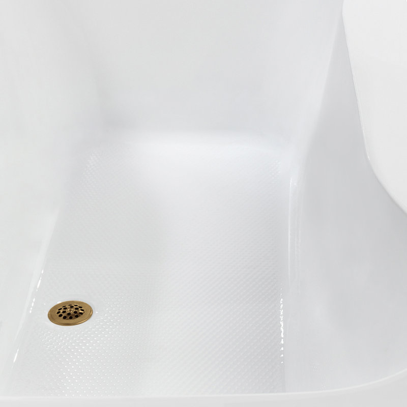 60'' x 32'' Drop-In Soaking Acrylic Bathtub, Brushed Gold