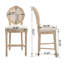 Ensemble de 2 chaises de bar de style campagne française, hauteur 66 cm, chaises rembourrées avec dossier rond en rotin, finitions en fil de fer et sculpture, idéales pour le salon, la cuisine ou un restaurant.-1228948831