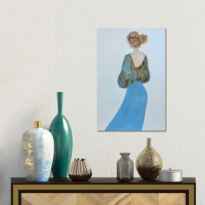 Lady In Dress - Wall Art Print - Wrapped Canvas