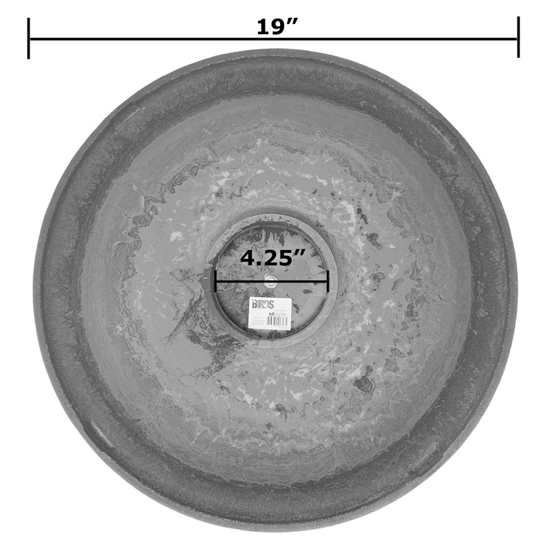 Tierra Garden 19" Black and Red Fiber Clay Birdbath Bowl