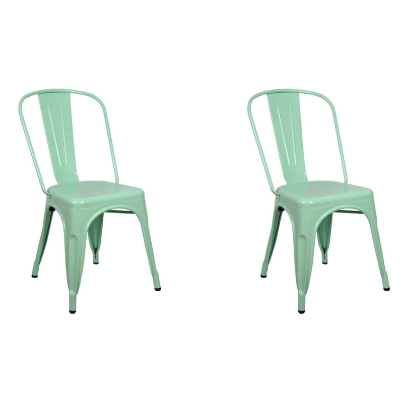 Hakana Premium All-Weather Wicker Outdoor Dining Side Chair, Green Mint