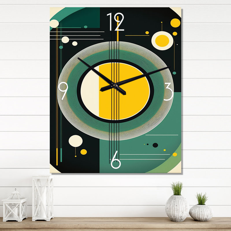 Horloge murale Mid-Century Retro Dimensions IV - Abstract Mid Century, Grand