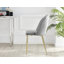 Round Concrete Effect & Black Legs Dining Table With Storage Shelf & 4 Faux Leather Dining Chairs-73582844