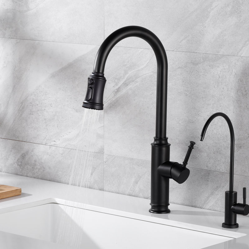 Sumerain S6132P-XX-6133 Pull Out Kitchen Faucet, Matte Black