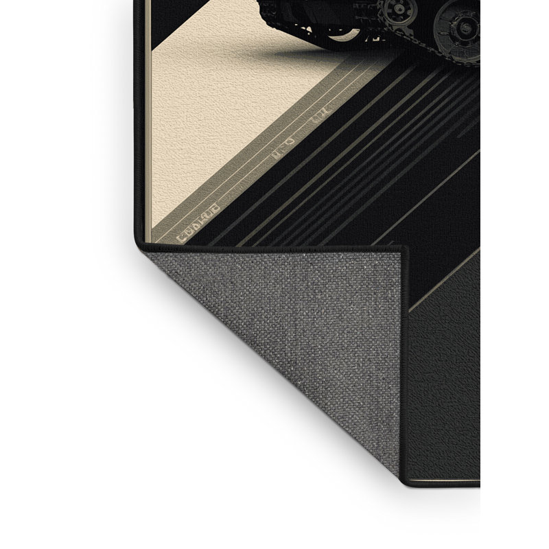 Tapis noir à motif géométrique élégant et moelleux Soft, 7 x 9