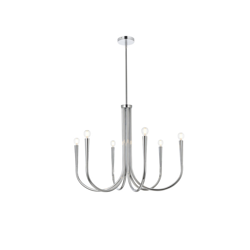 Catalena 6-Light Chandelier, H 23 po x l 30 po x P 30 po, Chrome