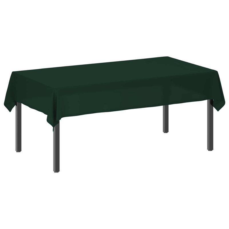  Table Cloth Plain Polyester Cover Fabric Tablecloth Kitchen Dining for, 260 cm L, Dark Green