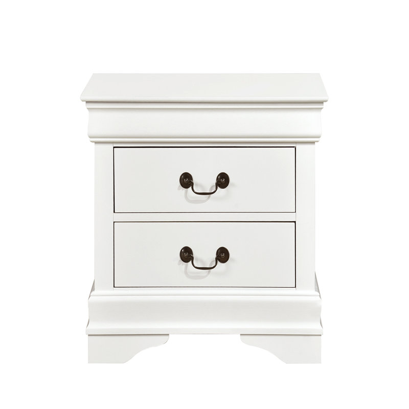 Table de chevet à conception traditionnelle 1Pc, Blanc