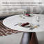 Table de salle à manger ronde moderne de 150 cm (59,06 po) pour 6 à 8 personnes, grande table aspect marbre avec pied central bicolore sculpté, table de cuisine contemporaine pour salle à manger