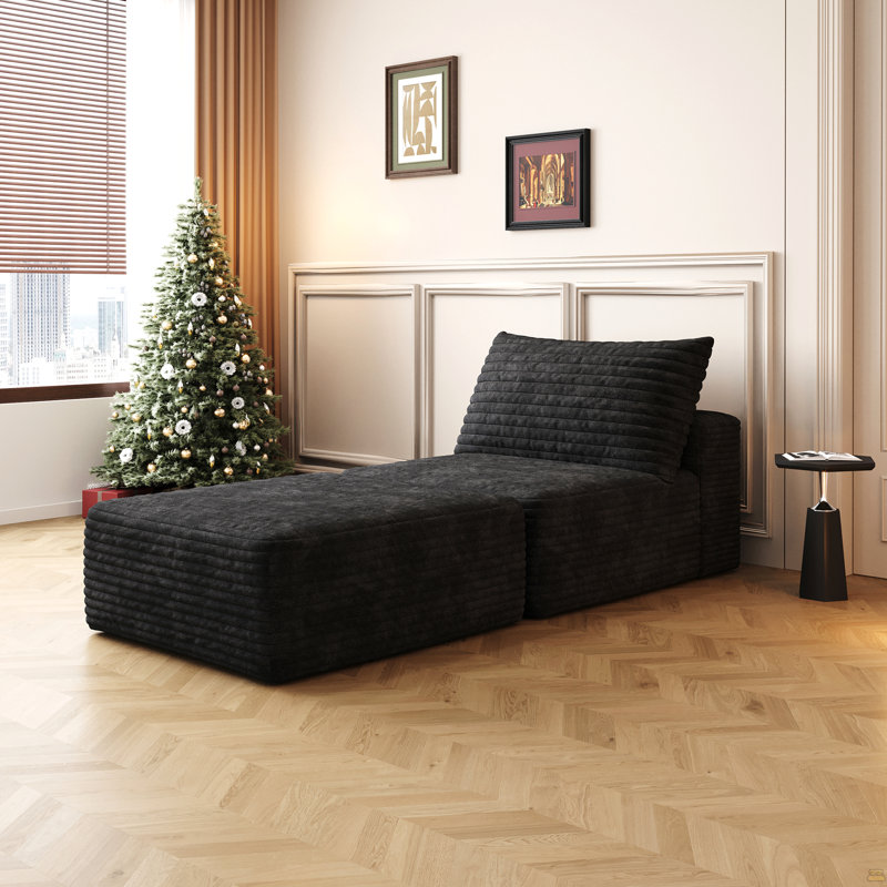 Canapé-lit 66,9 po, fauteuil convertible avec coussin, Noir