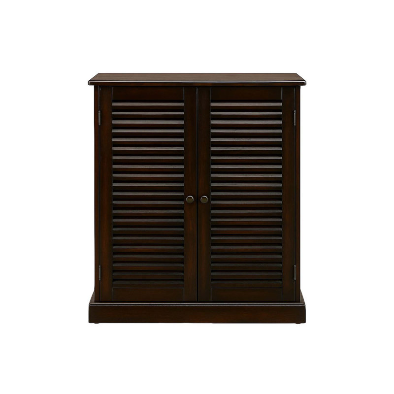 Armoire à chaussures avec 5 tablettes et portes à persiennes, Espresso