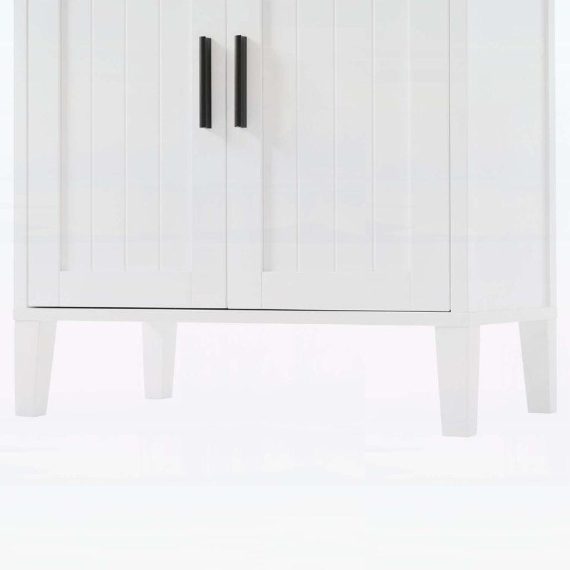 Modern Bathroom Cabinet with Drawer,Soft-Close Doors,and Open Storage,Versatile Storage Layout, White
