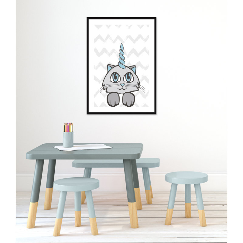 Caticorn II, art encadré, H 34,5 po x l 24,5 po x P 1,18 po, Structure noire