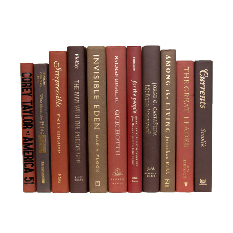 Livres décoratifs - Ensemble de livres pavés - 1 pied de livres bruns et rouges