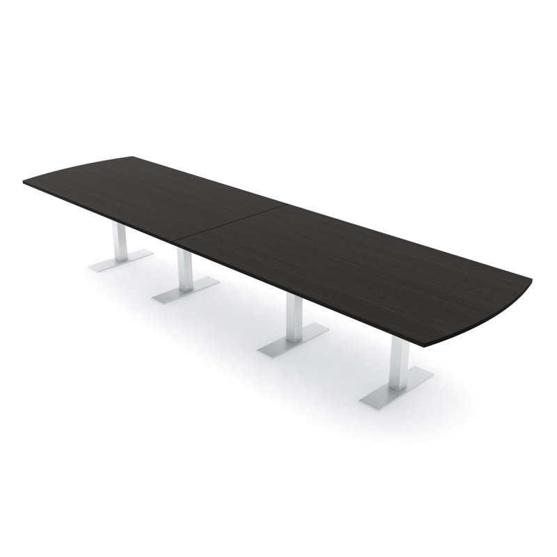 Table de conférence Pavert Arc, H 30 po x l 168 po x P 48 po, Argent argent, Cyprès noir