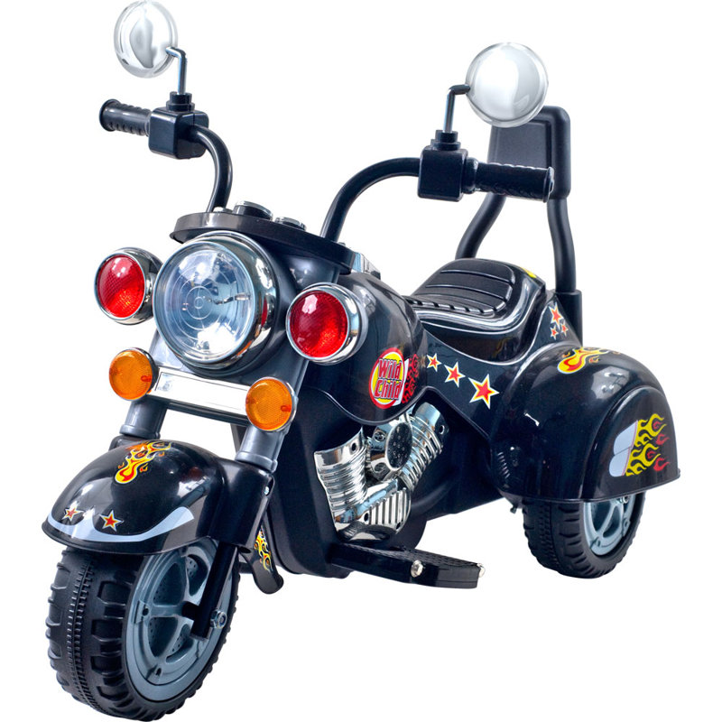 Moto électrique pour enfants - Chopper à 3 roues pour enfants de 3 à 6 ans avec marche arrière, sons et phares par Lil 'Rider (noir)