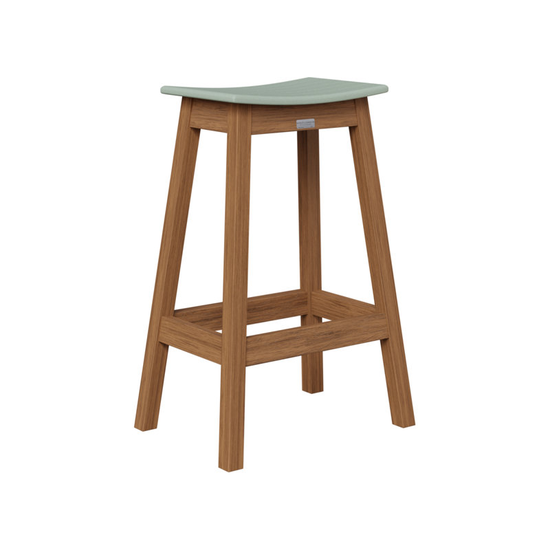 Outdoor Bar Stool, Seafoam, Antique Mahogany