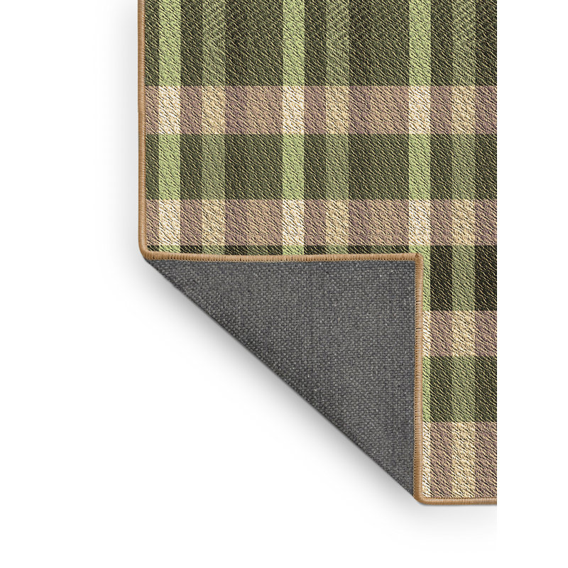 Tapis brun en laine à carreaux Grier, Rectangle 2 pi x 3 pi