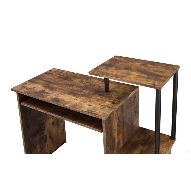 Weathered Oak & Black Finish Computer Desk
