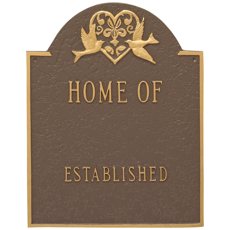 Plaque d'adresse murale sur 4 lignes, Sable / doré, Oui