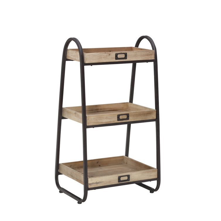 Steelside™ Pomona 48H Metal and Solid Wood Bath Floor Storage Shelf &  Reviews