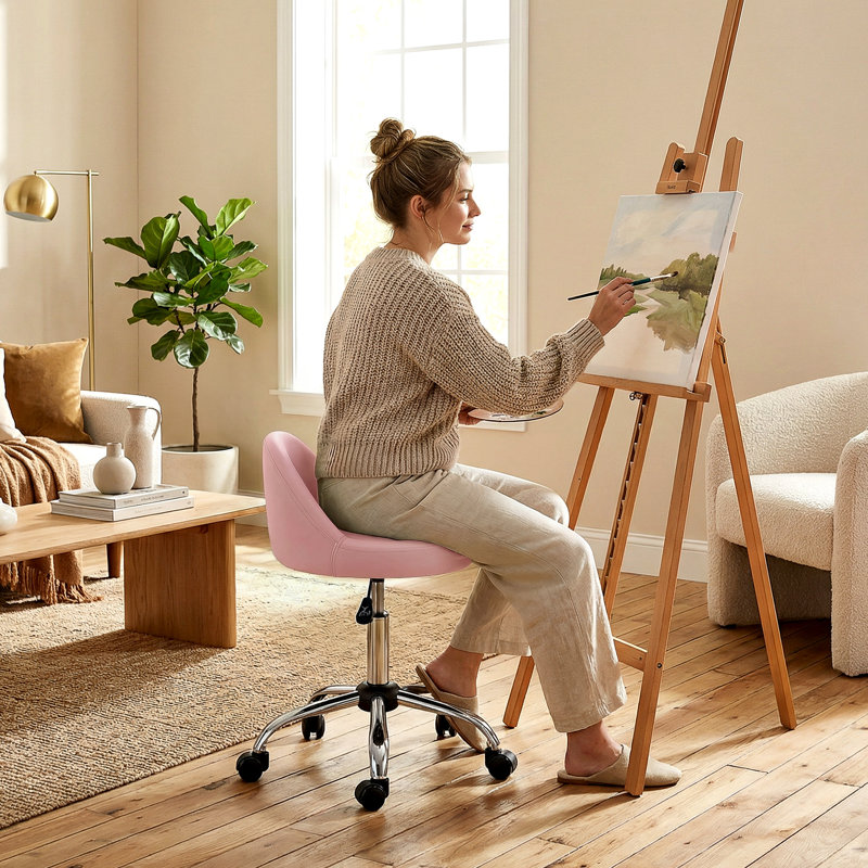 Tabouret de beauté et de massage réglable, Rose