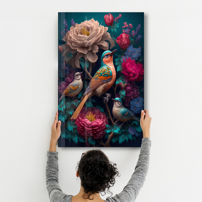 Élégante peinture murale en verre trempé de 13,8 po x 21,7 po | 100% verre trempé, épaisseur: 0,16 pouce | Imprimé UV pour des couleurs éclatantes | Parfait pour la décoration intérieure, le salon et les espaces de bureau