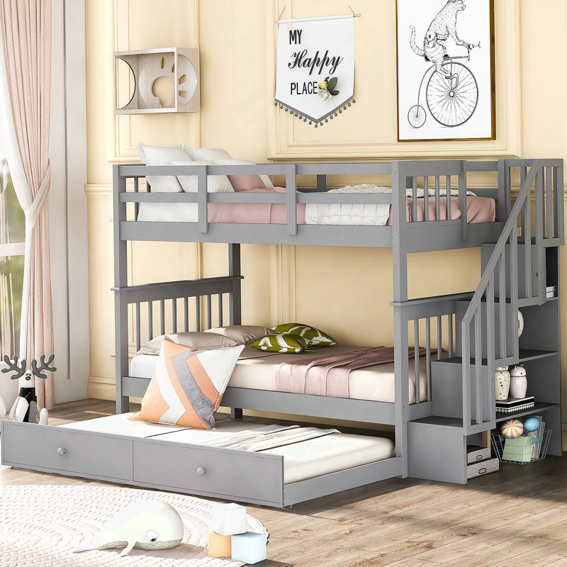 Escalier - Lit superposé avec lit gigogne Old Sku: LPAAE, Gris