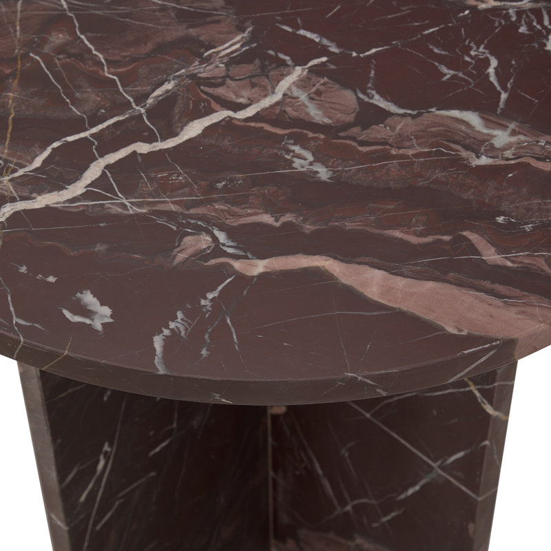 Reilly Marble End Table, Merlot