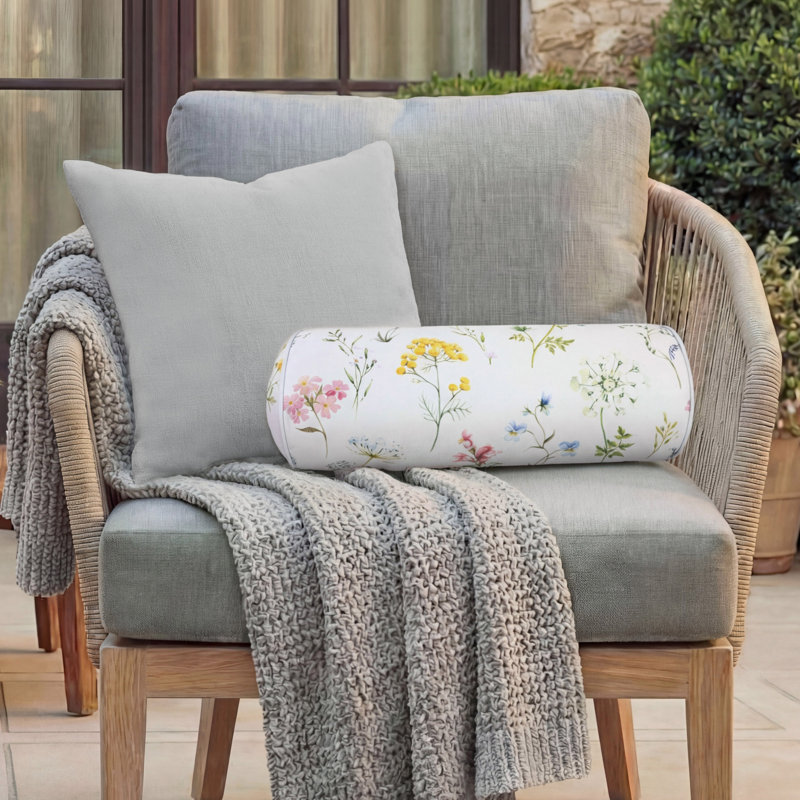 Hunter Bolster Outdoor Pillows, White Multi
