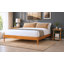 Structure de lit plateforme en bois massif d'acacia Jaxson Modern, pieds de lit courbés exclusifs, sans tête de lit, capacité de poids de 800 lb, aucun sommier requis-1391913497-1391913496