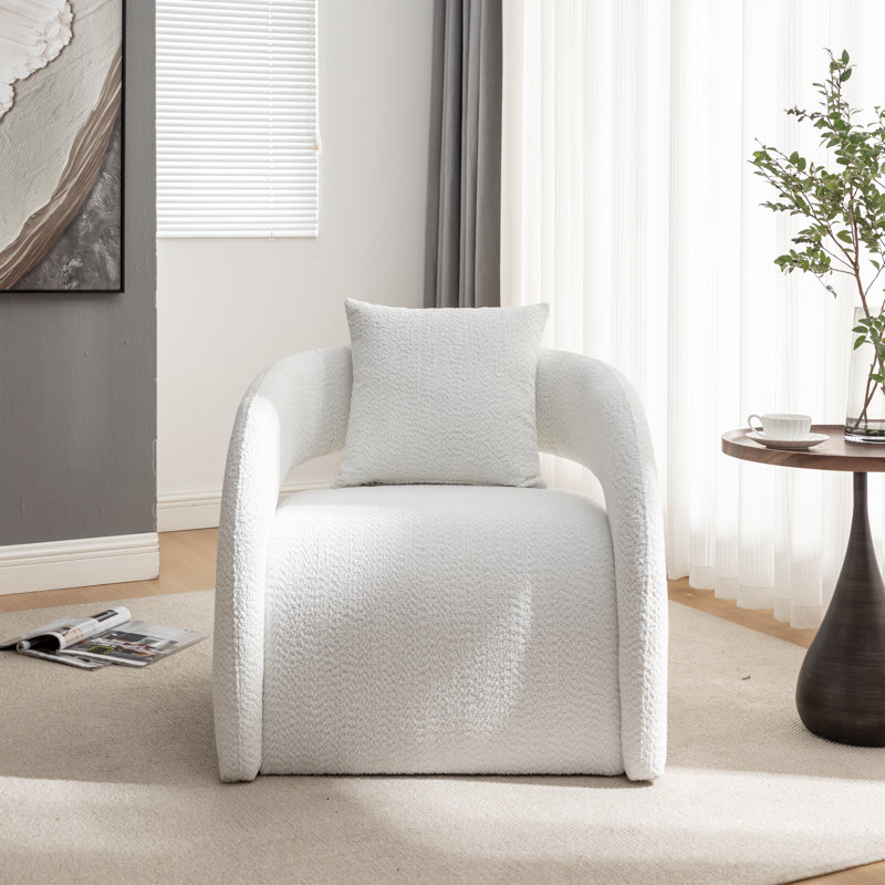 Fauteuil Hijinio, Mélange de polyester beige