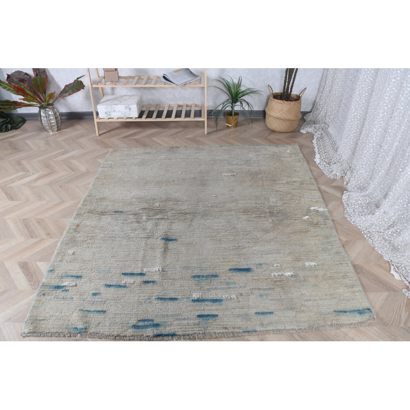 Tapis turc Oushak tissé à la main en laine beige pour la cuisine, la chambre à coucher et le bureau