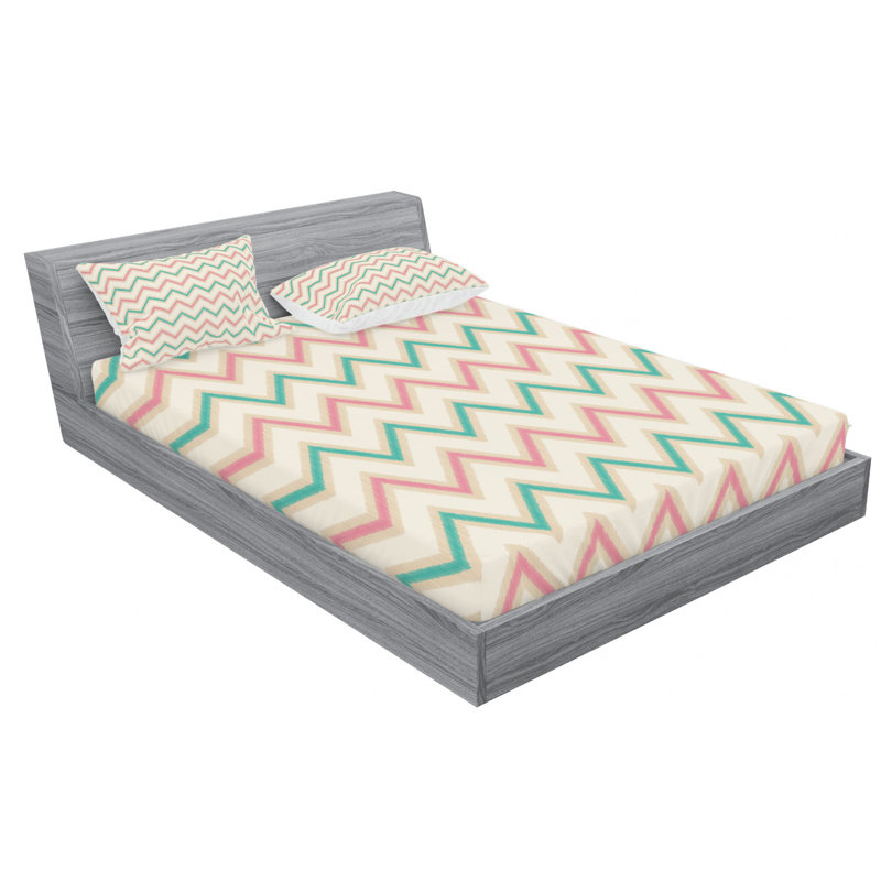 Microfiber Chevron Sheet Set, Full Sheet Set with Fitted Sheet