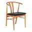 Elmhur 42.6cm H Polyester Upholstered Parsons Chair in Natural / Black