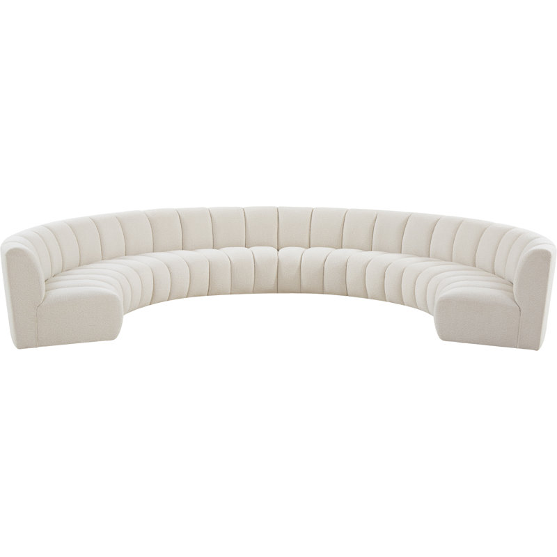 Canapé modulaire de coin Infinity de 183 po de largeur Infinity, Tissu crème bouclé