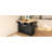 55.7" Kitchen Island With 2 Drop Leaf, Rolling, Power Socket, Folding Dining Table, 3 Drawers, Storage Area Cabinet, Black Mobile Cart, Plug, Storage, Look-1777911571