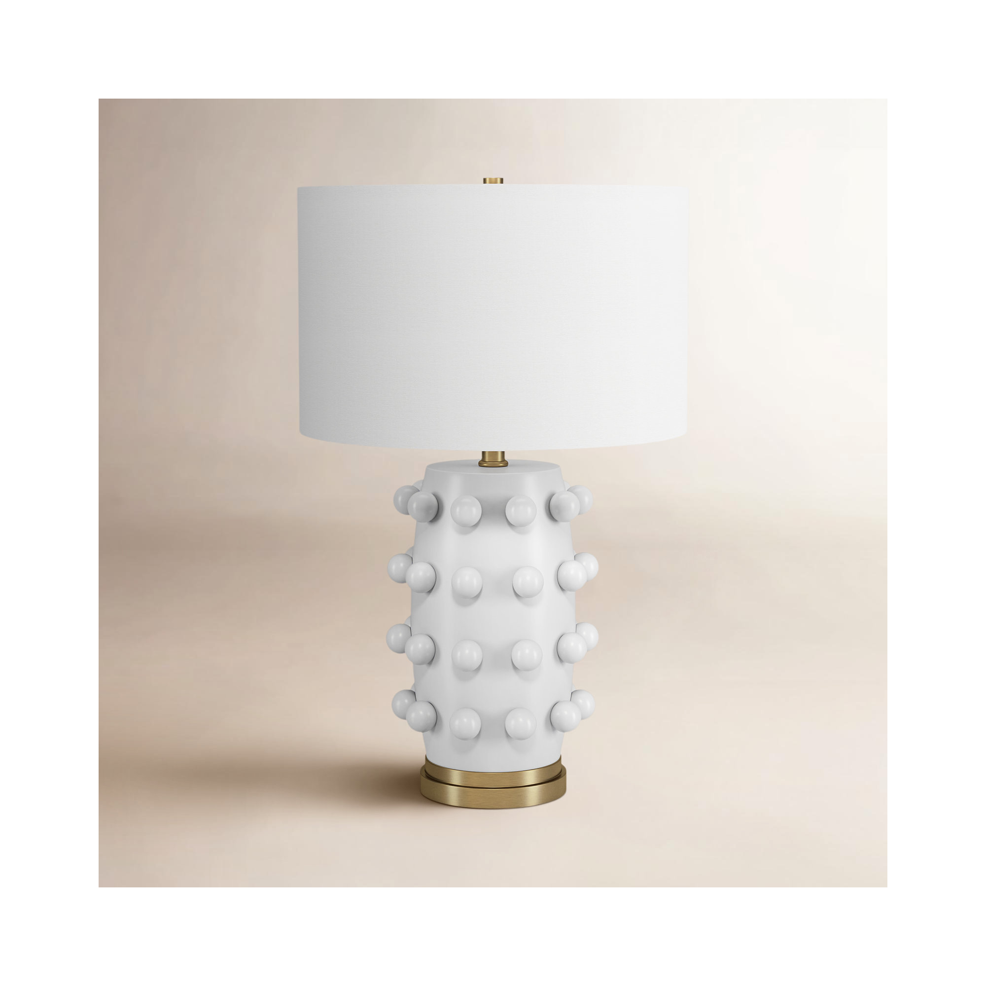 Jacqueline Table Lamp, Matte White/Gold