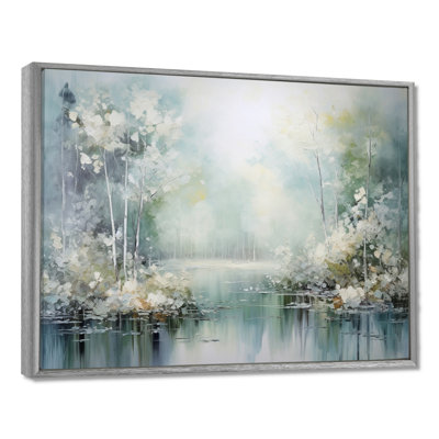 Minimal River Forest Liquid Art I - Forest Canvas Print Wall Art