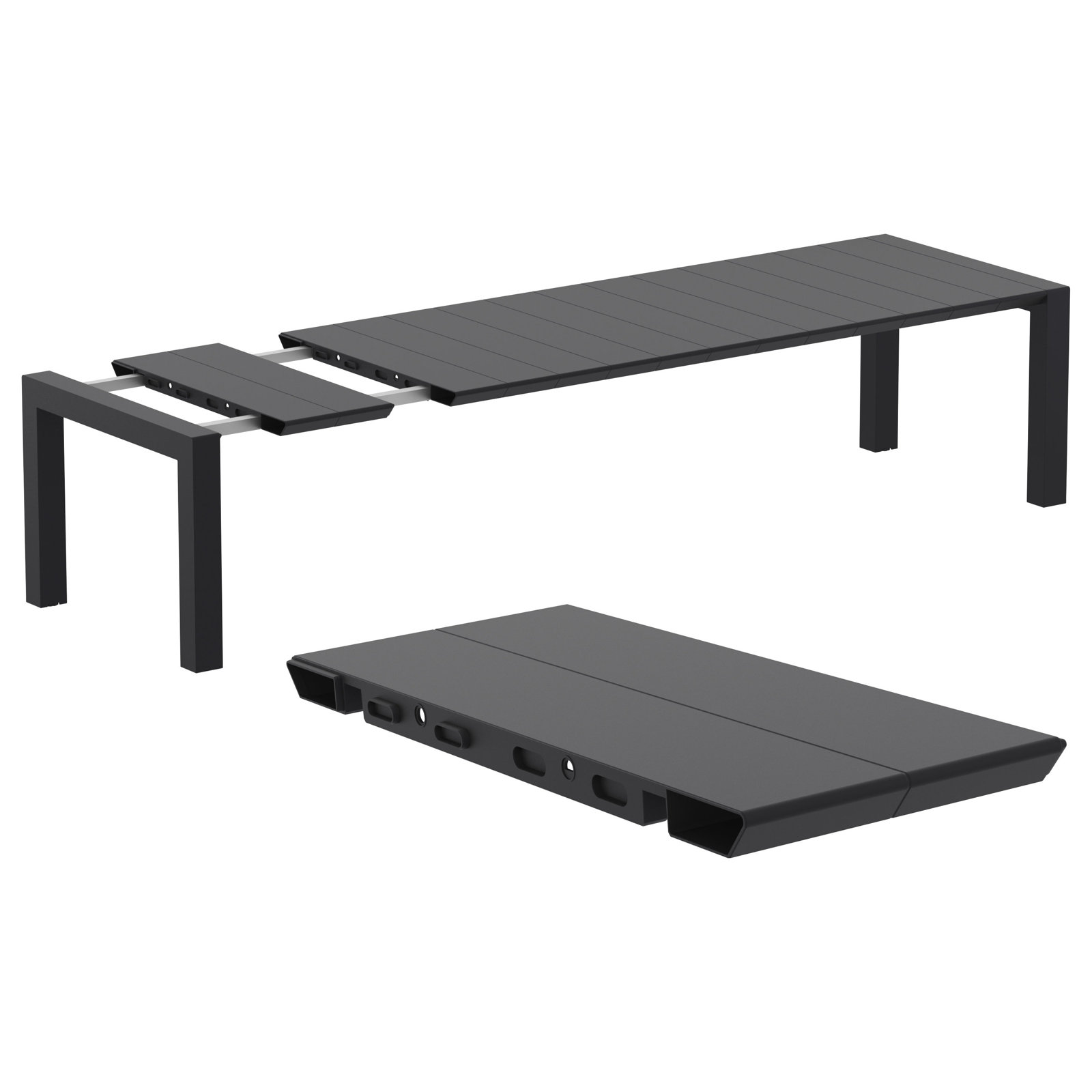 Farrah 118'' Rectangular 10-Person Outdoor Dining Set, Black