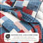 Ensemble de courtepointe réversible rouge / blanc / bleu Patchwork-110847155