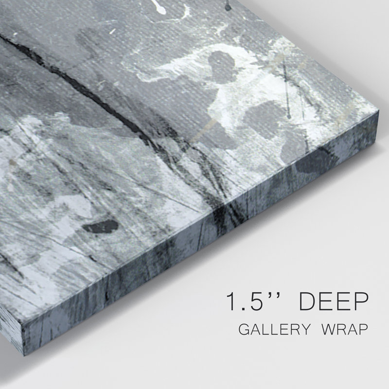 White Noise II - Toile tendue avec châssis de qualité supérieure - Prêt à être accroché, H 12 po x l 24 po x P 1 po