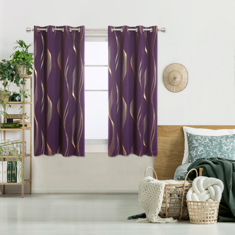 Maisonet Blackout Curtain Pair, Pink, 117cm Width x 138cm Drop
